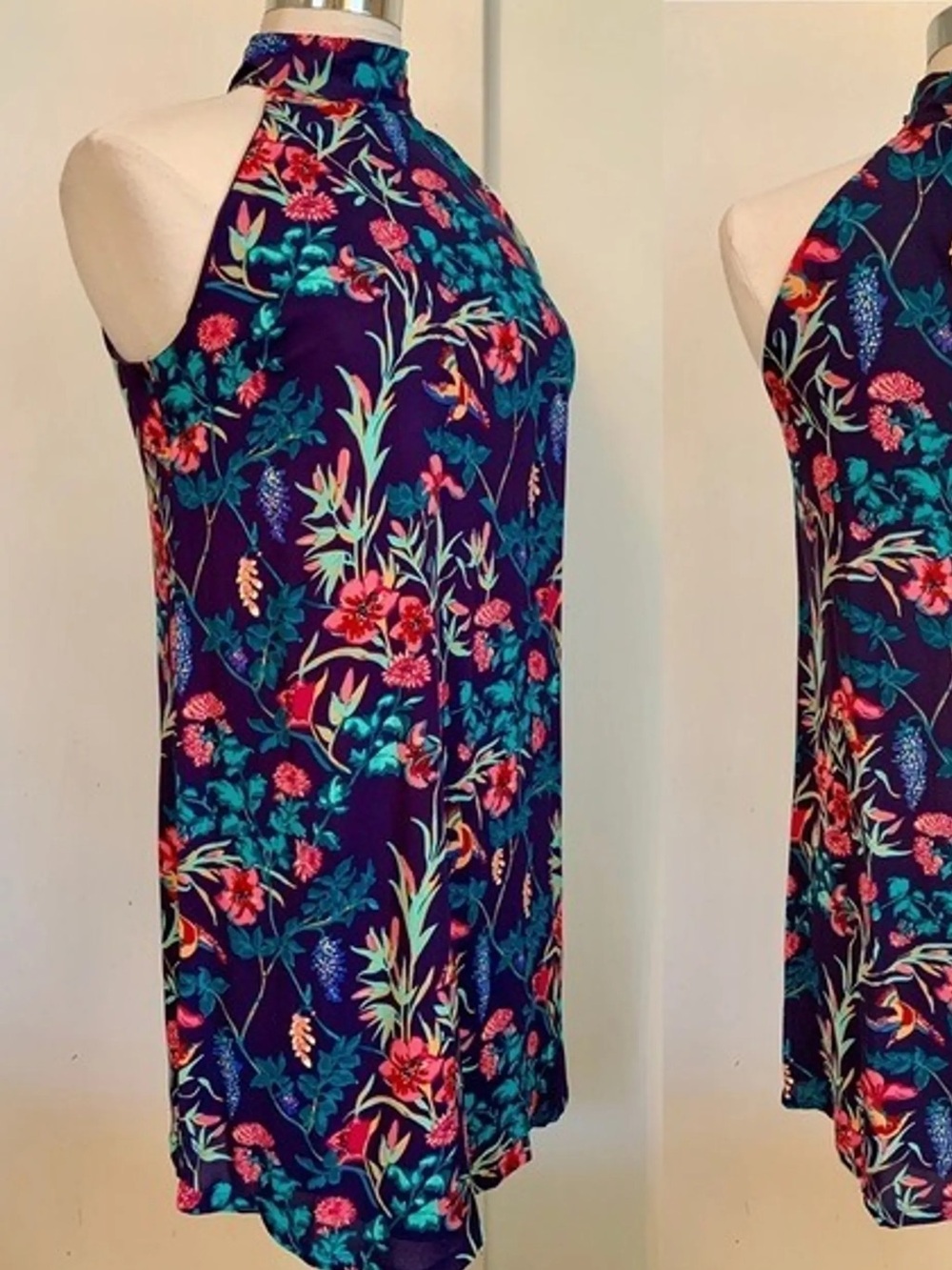 Decree Floral Dress with Teal and Pink Accents